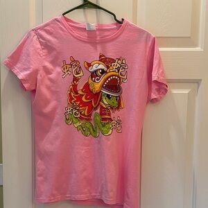 Pink Women’s Dragon Graphic T-Shirt